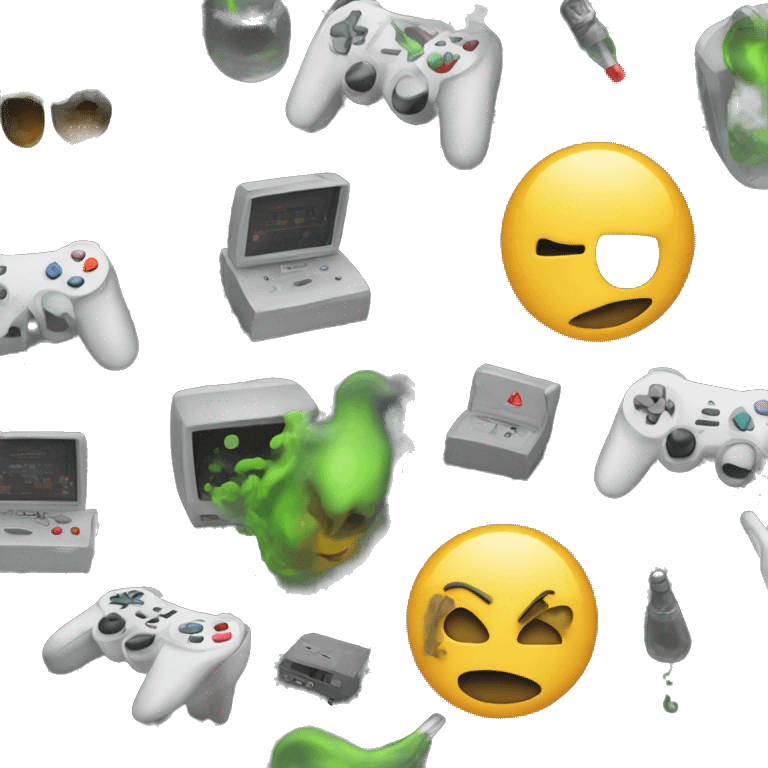 Toxic gas playing video games emoji