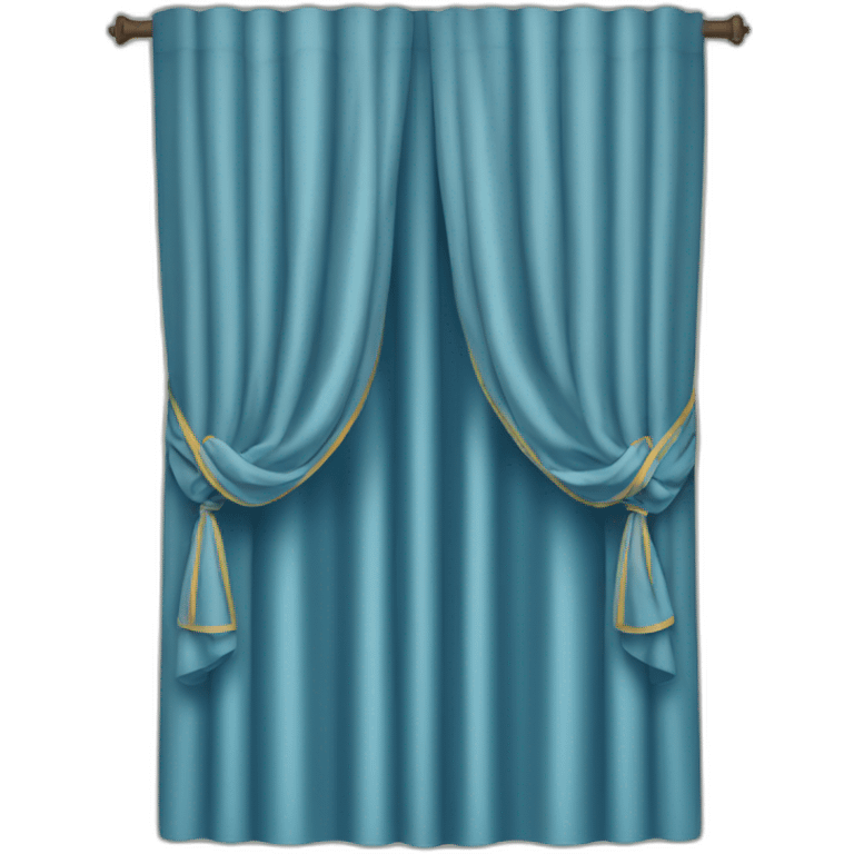 unopened blue curtains tied with a band in the middle emoji