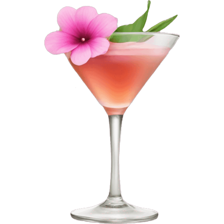 Cocktail with pink flowers emoji