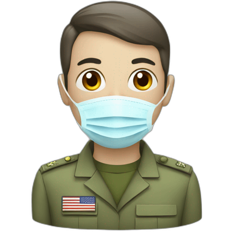 a military Head in a Medical masks emoji