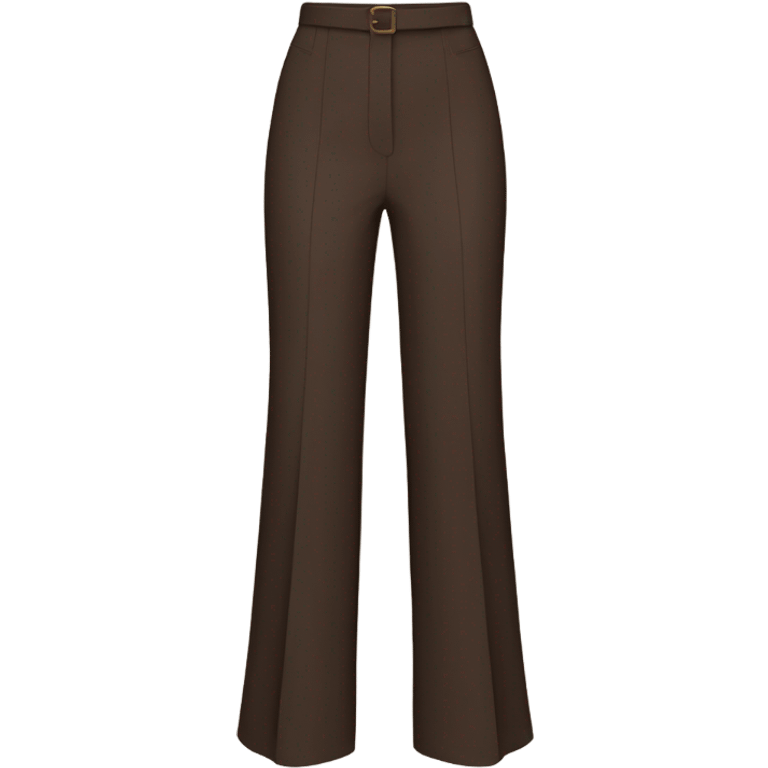 high waist long wide leg dressy casual pants in Dark Brown  emoji