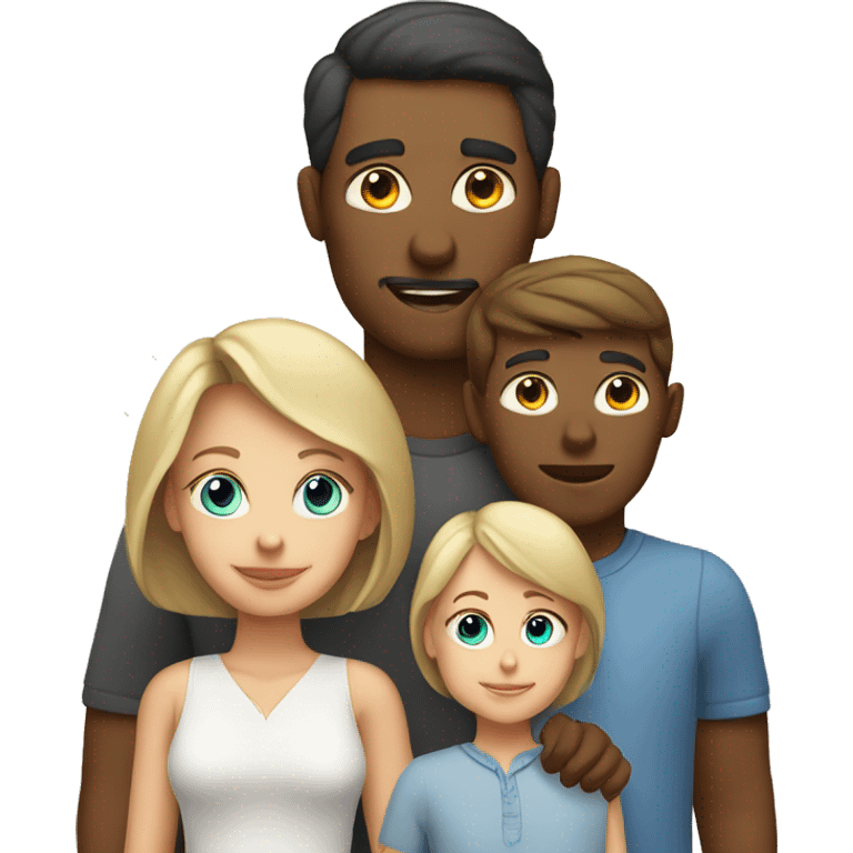 white family mom dad children emoji