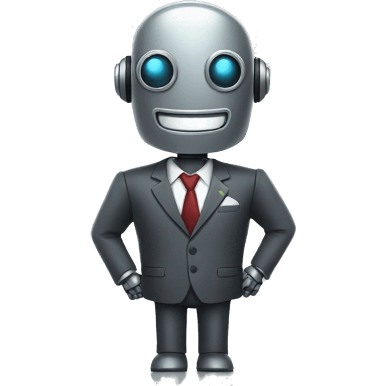 friendly happy robot in a suit emoji