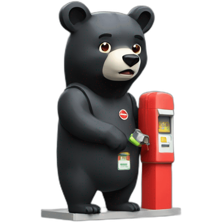 Lowpoly black bear gas station emoji