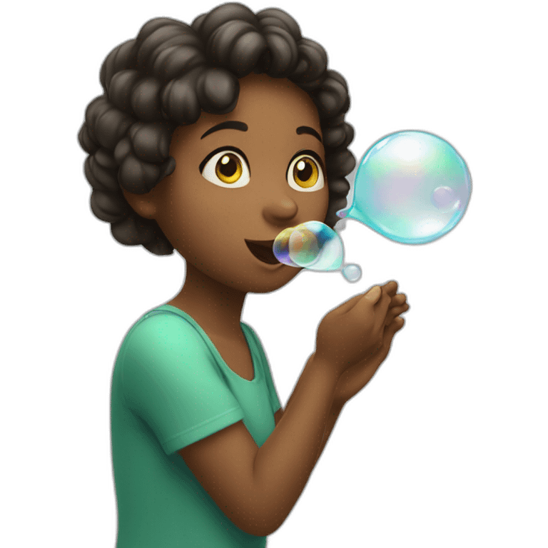 girl blowing bubbles emoji