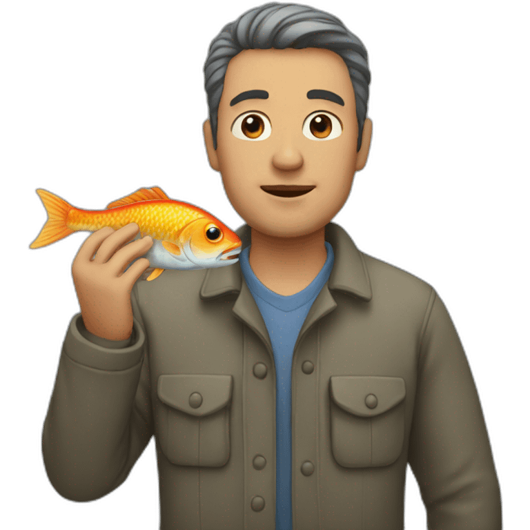 Man with a fish emoji