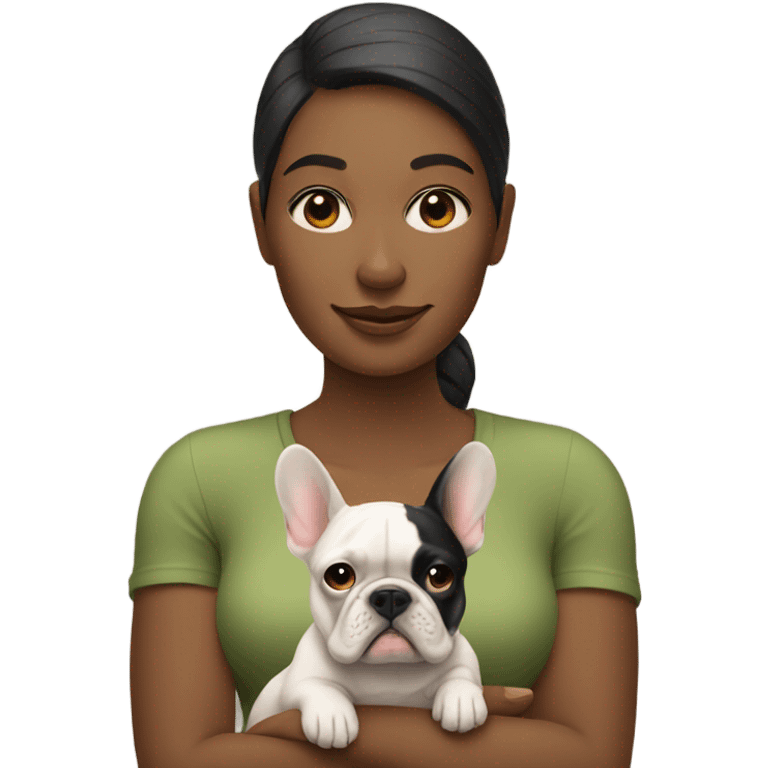 Woman with French bulldog emoji