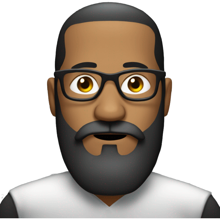 Man with black glasses and a full beard in mustache in jail emoji