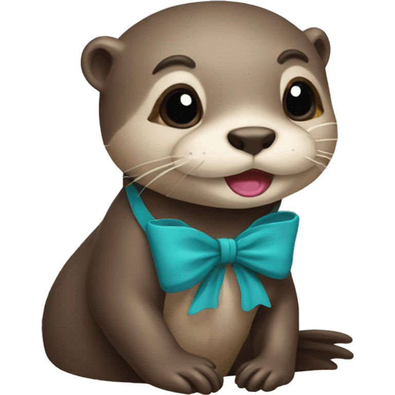 Otter with bow emoji