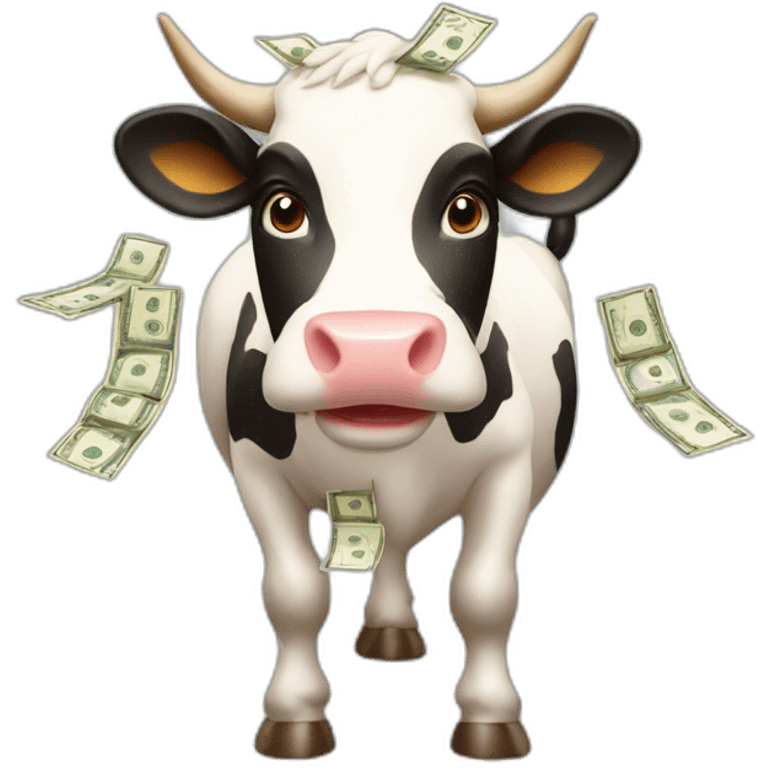 cow whit tons of money emoji