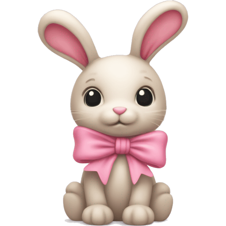 jellycat bunny wearing a pink bow emoji