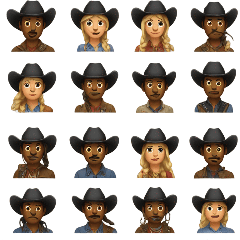 full set of 20 Western emojis emoji