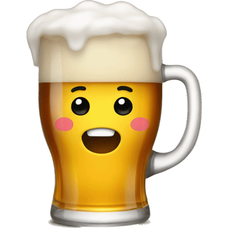 Happy beer drinking emoji