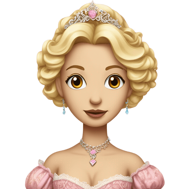 Rococo princess detailed blonde hair pink gown emoji