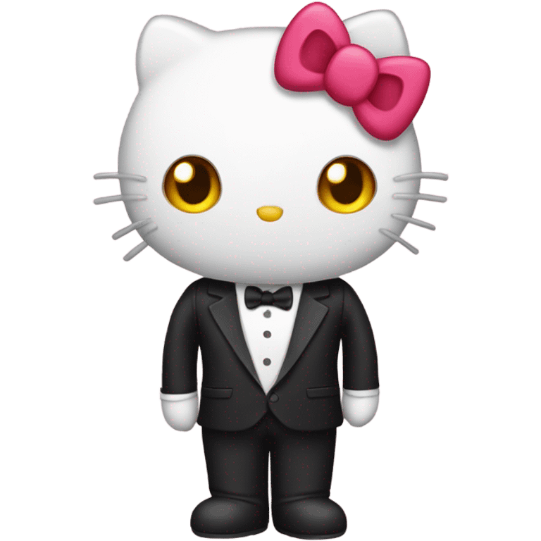 realistic hello kitty wearing a tuxedo emoji