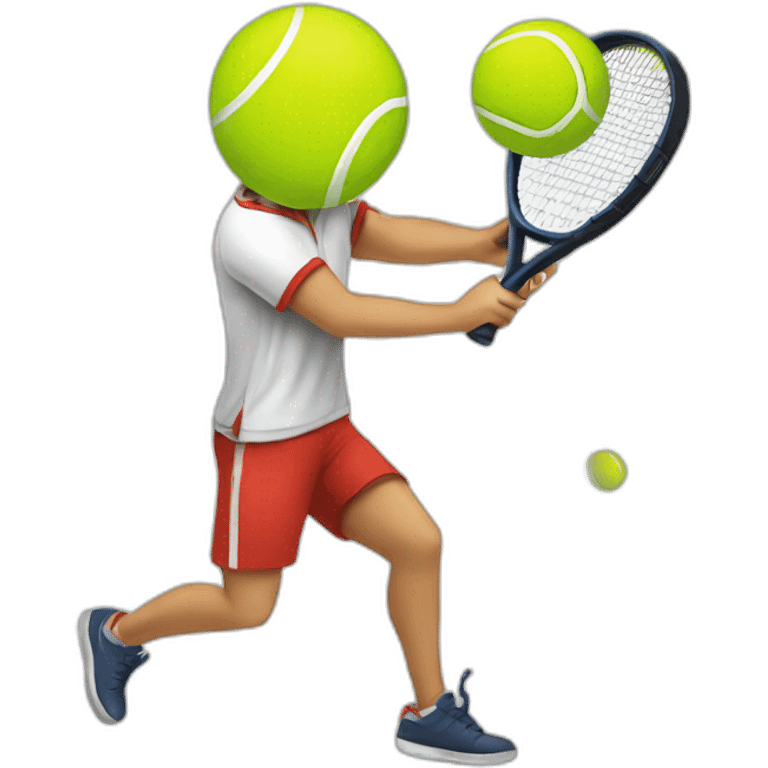 tennis ball hitting a person with a racket emoji