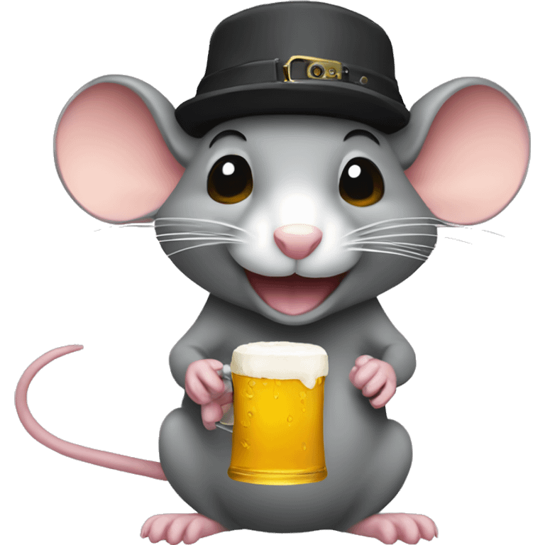 Rat holding a beercam emoji