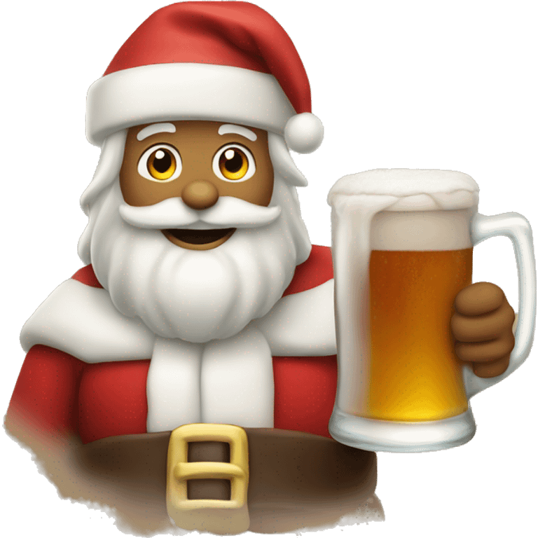 Santa with a beer emoji