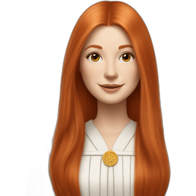 redhead white woman medium long straight hair, celebrating graduation with tarot cards emoji