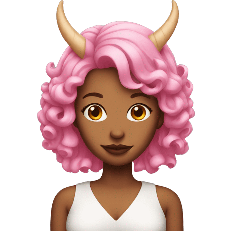 woman with horns pink hair emoji