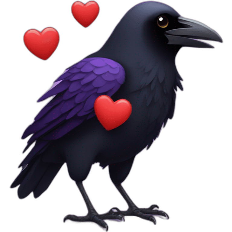 raven holding hearts emoji