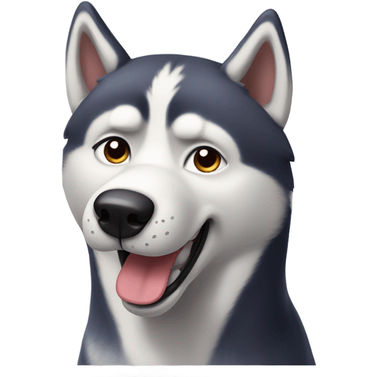 Shrugging husky emoji