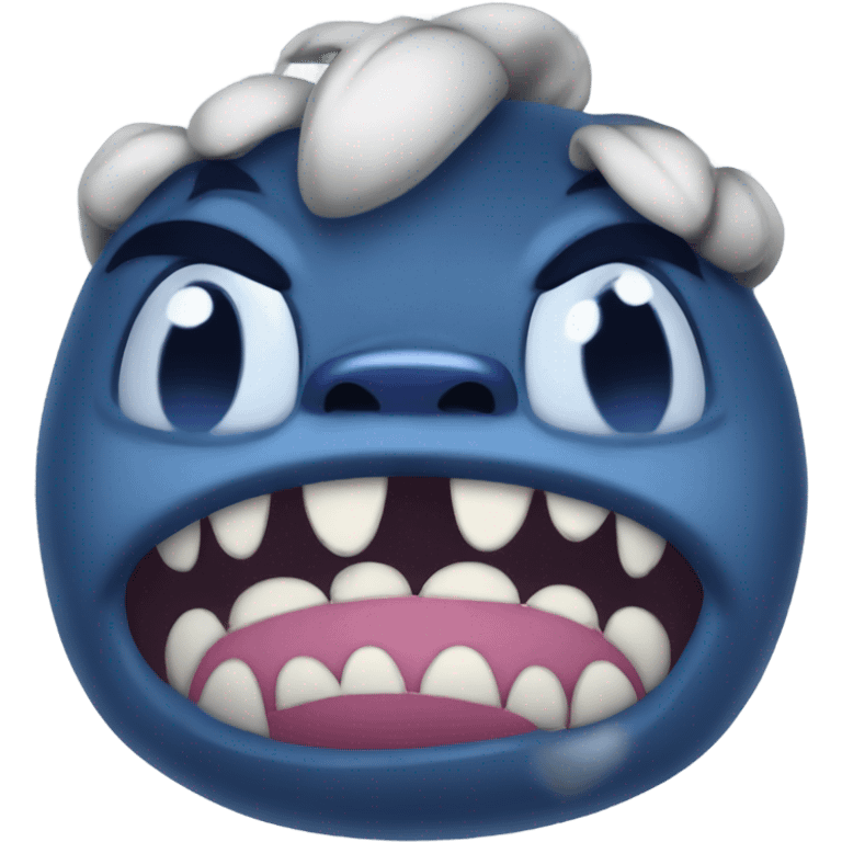 Grumpy stitch (looks like growling stitch)  emoji