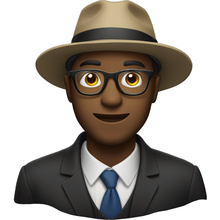 male with glasses and hat emoji