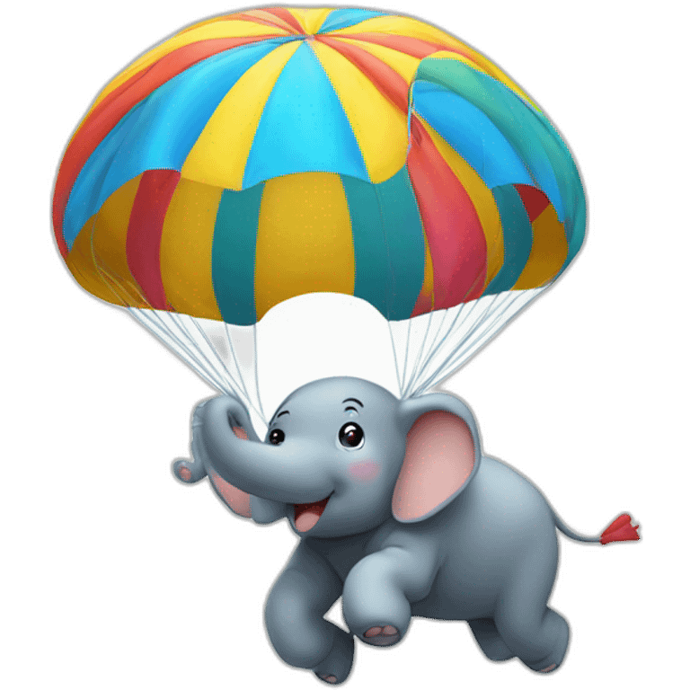 Elefant jumping parachute emoji