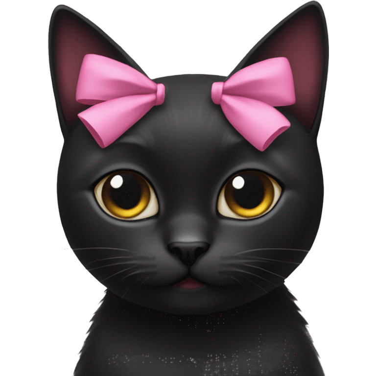 black cat pink bow emoji