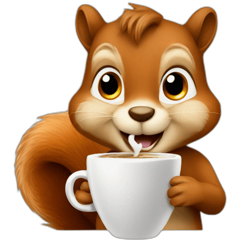 Squirrel with coffee emoji