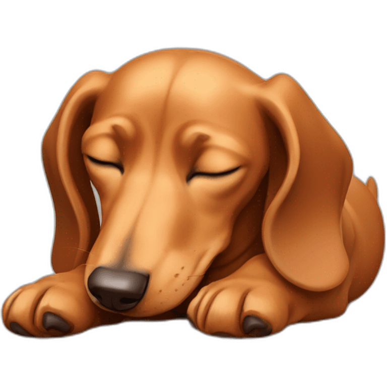 sleeping fawn colored dachshund emoji