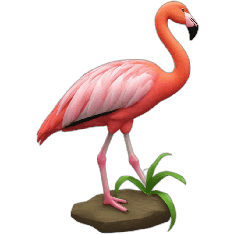 Flamant rose corps de rhinocéros emoji