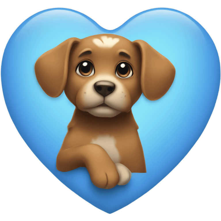 blue heart with paws emoji