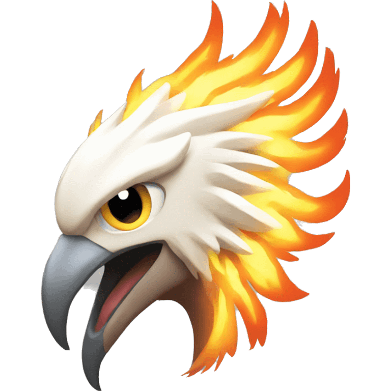 simple head fire phoenix emoji