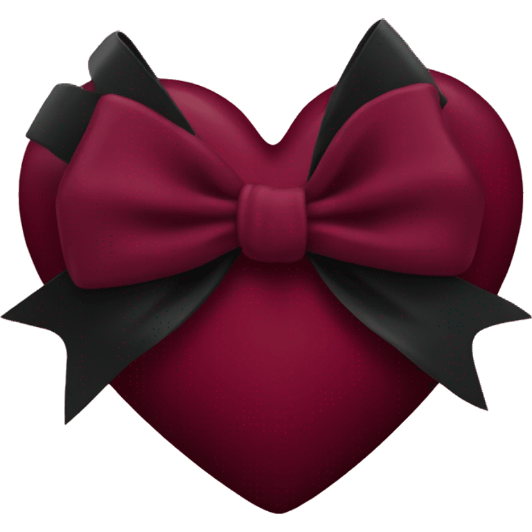 Burgundy heart with a black bow emoji