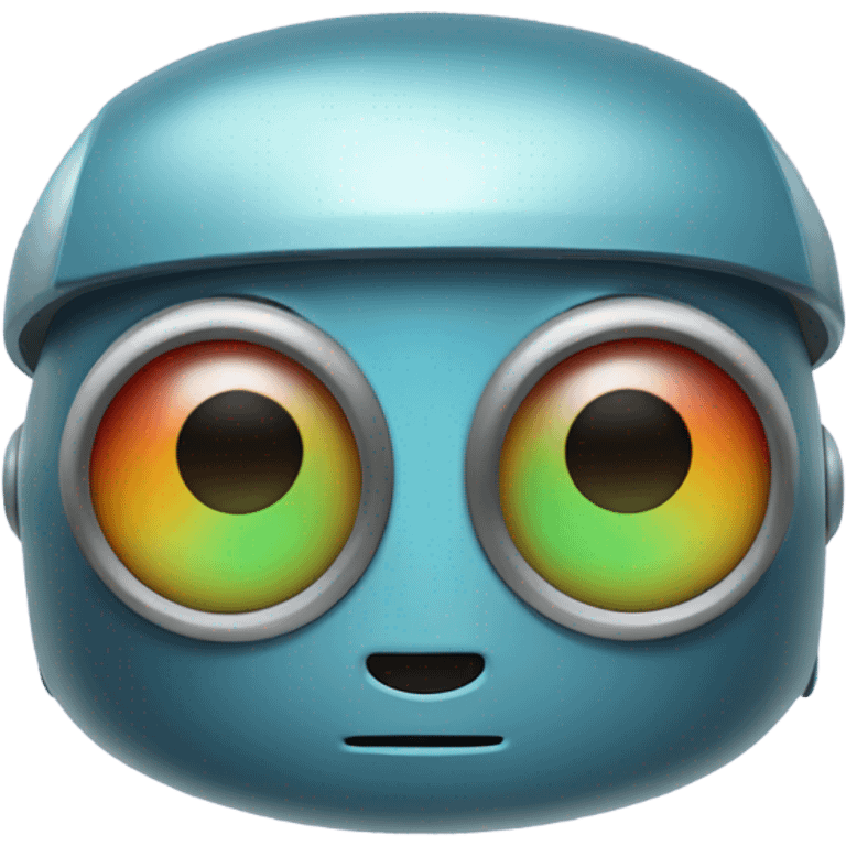 cute robot in a vintage gold frame emoji