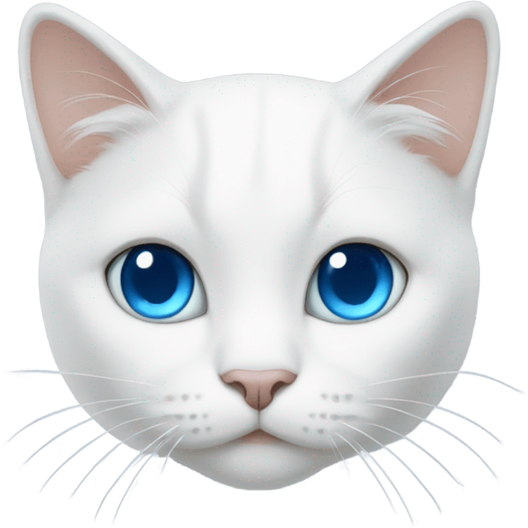 white cat with blue eyes emoji