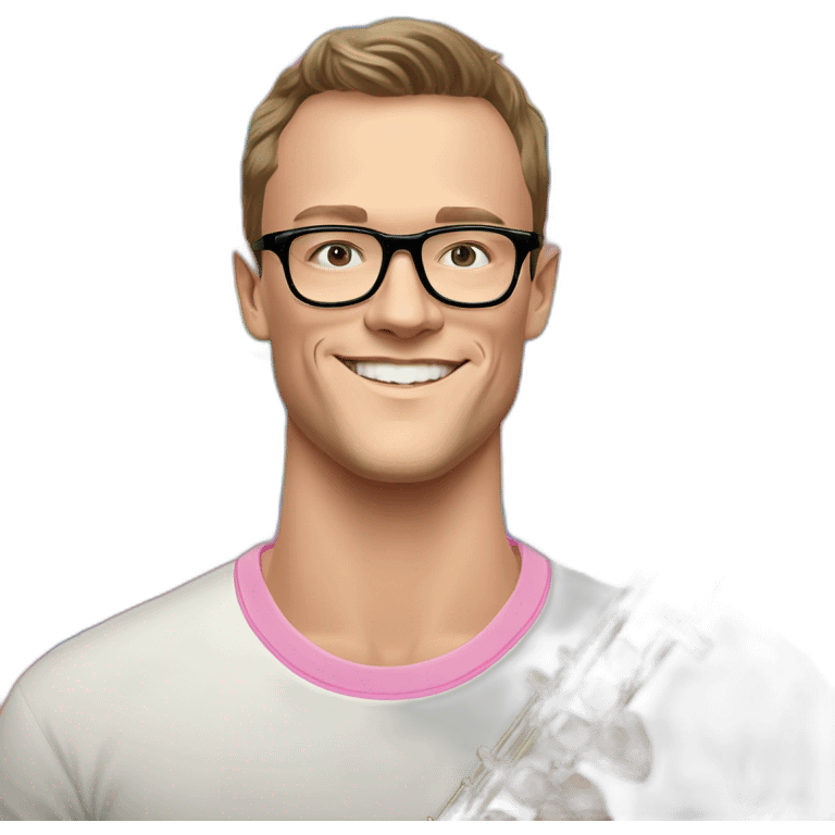 Jonathan Toews wearing glasses as a rainbow musical flute instrument in a symphony with pastel roses emoji