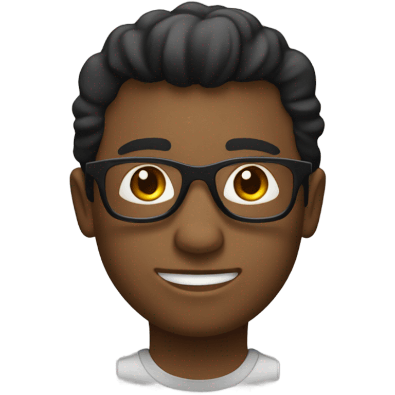 un chico negro con pelo corto y gafas emoji