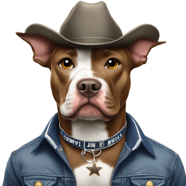 Pit bull with cowboys swag emoji