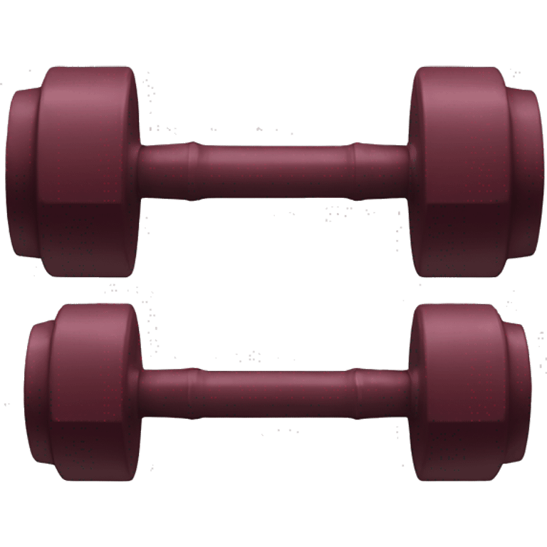 2 Burgundy medium dumbbells  emoji