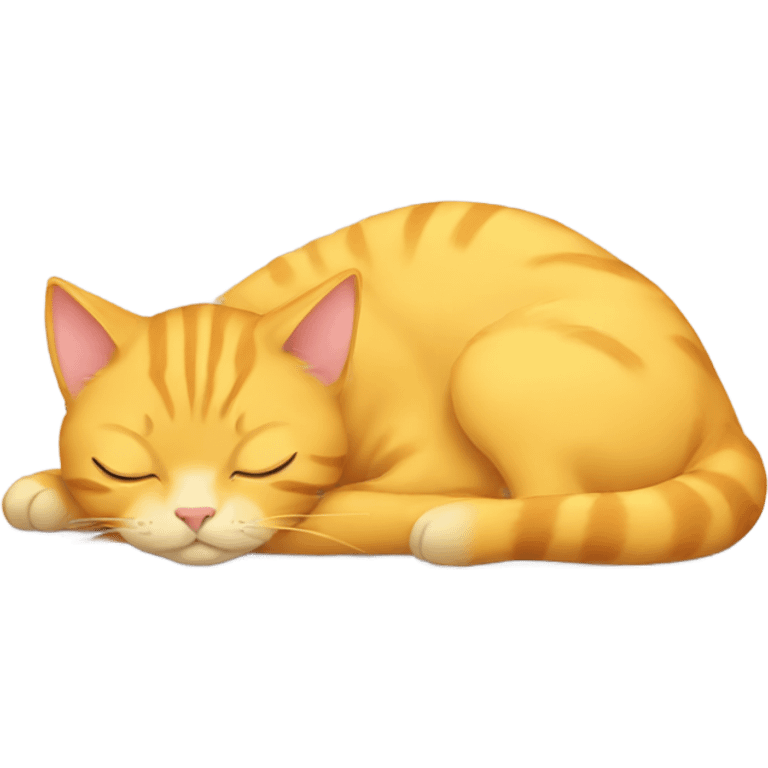 Yellow cat sleeping on The floor emoji