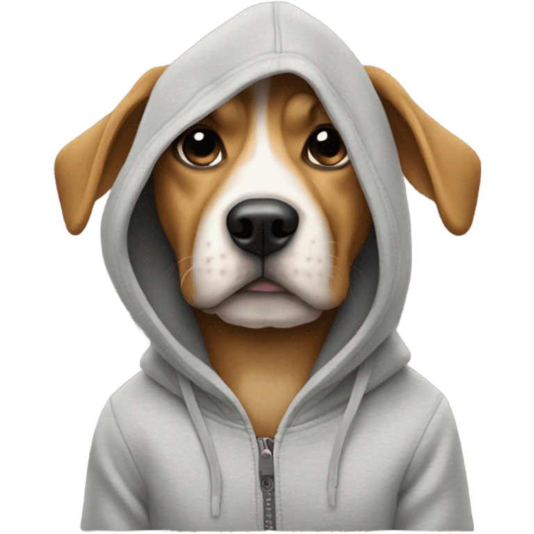 Dog wearing a hoodie emoji