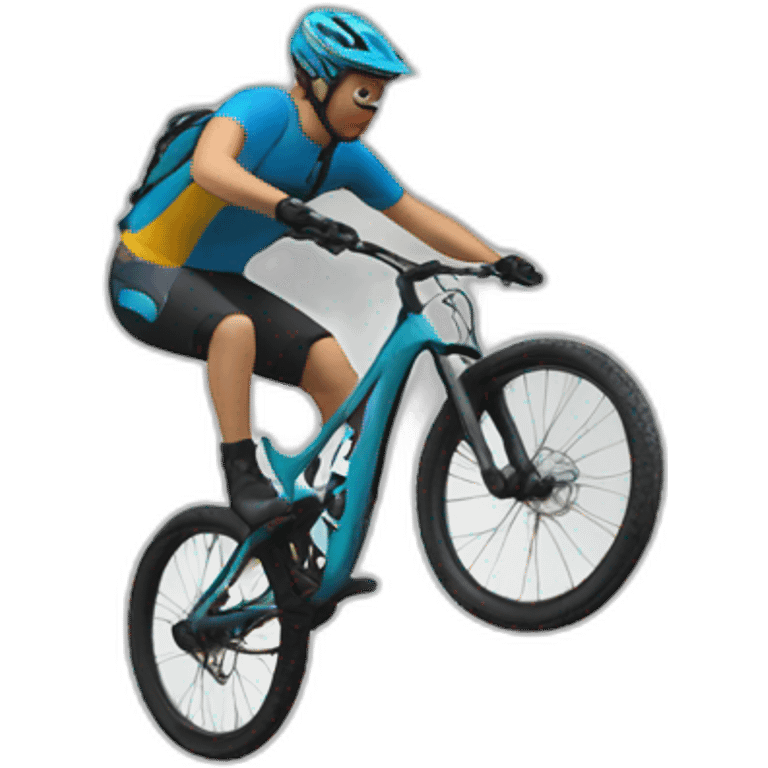 Jumping ramp on mountain bike emoji