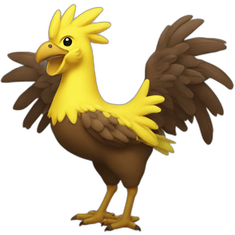 Chocobo waving emoji