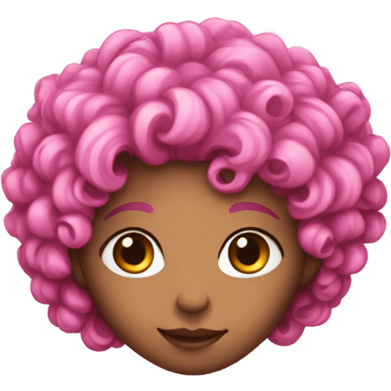 Dark Curly hair pink fairy  emoji