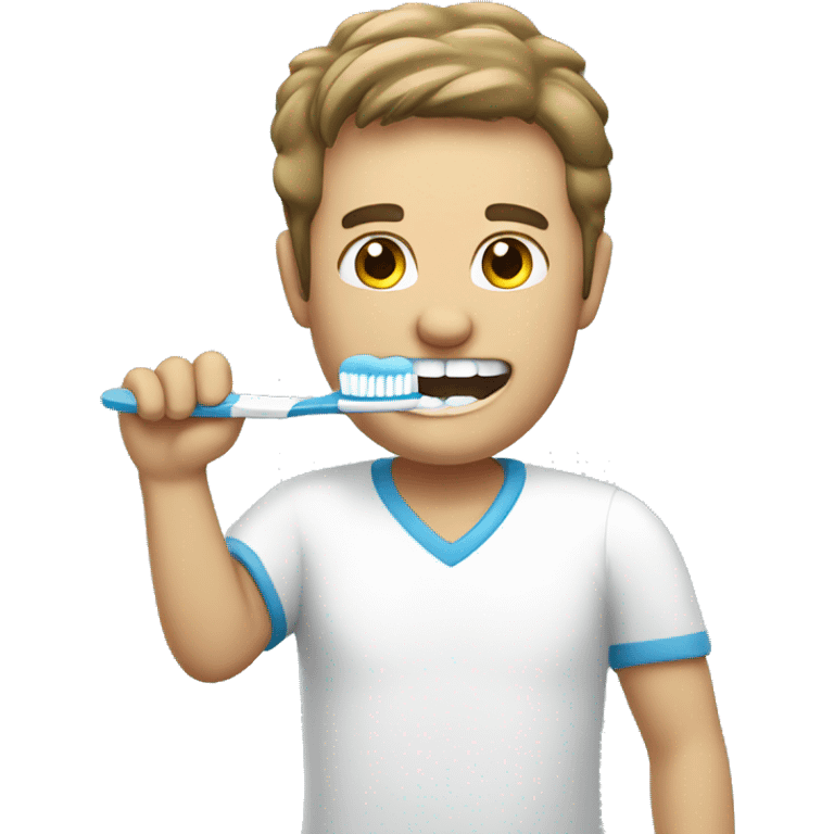 tooth brushing man emoji