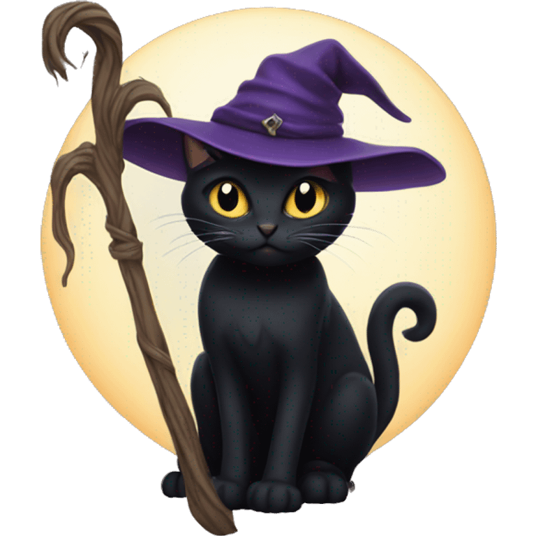 a black cat witch emoji