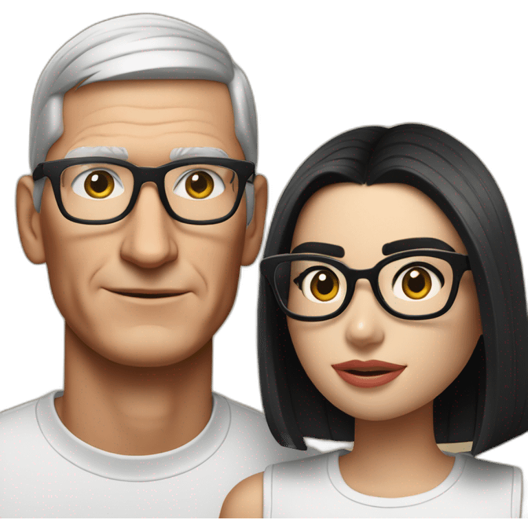 Tim Cook and dua lipa with eyeglasses emoji